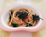 子供大好き！ほうれん草＆たらこパスタ作り方10写真