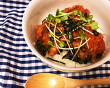 春鮭とさやいんげんのつくね丼作り方7写真