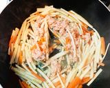 簡単！ツナとひじき入りきんぴらごぼう作り方4写真