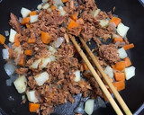 簡単味付け不要！野菜と卵のはごろも煮丼作り方4写真