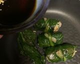 残った餃子の具でほうれん草巻き作り方4写真