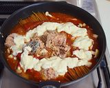 時短フライパンで鯖缶トマトクリームパスタ作り方4写真