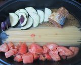 ワンポットで♡鯖と茄子のトマト味噌パスタ作り方2写真