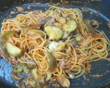 ワンポットで♡鯖と茄子のトマト味噌パスタ作り方4写真