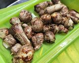 農家の食卓〜里芋(大野芋)の皮ごと唐揚げ作り方4写真