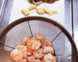 エビとマッシュルームの白だしアヒージョ作り方1写真