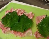 豚しゃぶ用肉でシソの葉くるくる作り方2写真