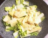 たけのこの薄皮と山東菜の炒め物作り方2写真