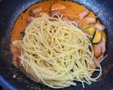 ズッキーニと江戸菜のクリームナポリタン作り方5写真