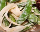 ガチでスナップエンドウと新玉ねぎの前菜作り方4写真