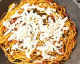 フライパン１つ！中華麺で焼きナポリタン作り方8写真
