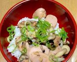 鯖味噌とネギしめじの丼♪作り方5写真