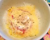 寝ぼけ眼の朝ごはん★半熟卵のマヨトロチー作り方3写真