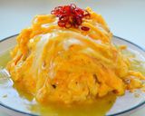 塩ラーメンスープのあんかけオムライス作り方8写真