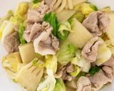 味つけ味覇のみ♪筍春キャベツの豚肉炒め♪作り方4写真