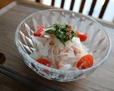 こんにゃく麺のそうめん風☆梅と青シソ和え作り方7写真