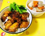 簡単！フライパン一つで鶏もも肉の焼き鳥丼作り方10写真