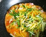 水菜と塩麹豚コマの玉子とじ作り方5写真