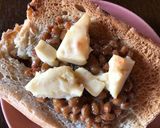 納豆とりんごクリームチーズのトースト作り方4写真