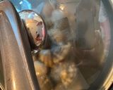 乾麺の冷麦であさりの豆乳汁麺作り方4写真