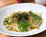 簡単！新玉ねぎと水菜のさっぱりサラダ作り方4写真