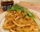 うまみがギュッ♪トマト焼きうどん作り方3写真