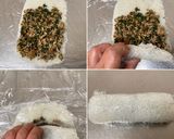 横浜発♡豚そぼろの餅米パクチー巻き作り方5写真