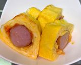 コンビニフランクフルトの卵巻き作り方4写真