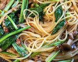 きのことチーズのミートソースパスタ　作り方6写真
