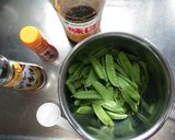 絹さやエンドウの大量消費　中華タレ漬け作り方1写真