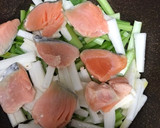 ☆鮭と小松菜、長芋のバター醤油炒め☆作り方4写真