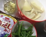 スナップエンドウと筍の味噌和え作り方1写真