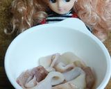 リカちゃん♡イカたまピのトマトジュース煮作り方1写真