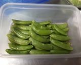 スナップエンドウに青ばんカレー風味作り方2写真