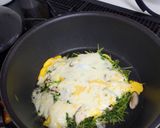 春しいたけ＆豆苗のフライパンチーズ焼き作り方3写真