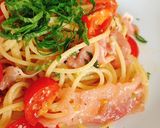 水菜とハムのパスタ☆包丁要らず作り方10写真