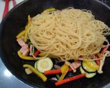 ピーマンの彩りパスタ作り方12写真