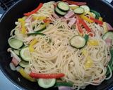 ピーマンの彩りパスタ作り方13写真