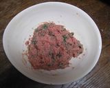 あっさりしそ入りつくねとかぼちゃの煮物作り方1写真