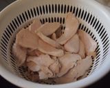 鶏サラダの酢味噌かけ（金山寺みそ漬の素）作り方3写真