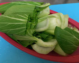 料理上手見え？青梗菜とアボガドの和え物作り方1写真