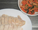 蒸した鶏むね肉と千切り野菜のキムチ風作り方7写真