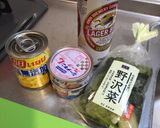 まな板いらず！野沢菜のツナコーン炒め作り方1写真