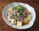 揚げ出汁肉豆腐作り方6写真