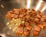 ベーコンとバジルペーストの全粒粉パスタ作り方2写真