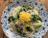 釜揚げ桜えびとなばなのスープひやむぎ作り方11写真