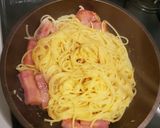 牛乳とチーズと卵で作るカルボナーラ作り方4写真