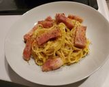 牛乳とチーズと卵で作るカルボナーラ作り方6写真