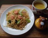 簡単☆麺つゆパスタ作り方1写真