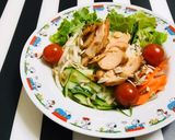 チャーシューの切落とし使用 サラダごはん作り方3写真